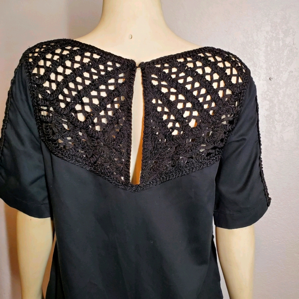 Anthropologie Maeve Battenburg Shift Black - Picture 9 of 11